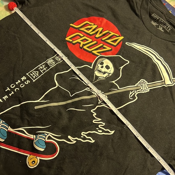 🛹💀 Santa Cruz Skate Shop Riot Society Short Sleeve Black T-shirt - Picture 6 of 7